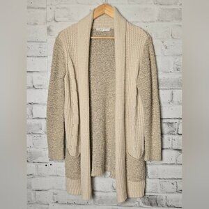 Cleo Cream Tan Cable Knit Long Cardigan Womens Medium